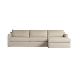Hampton Evere Creme 2-Piece Right Chaise Slipcover Sectional | ready to ship!