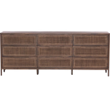 Sydney Brown Cane 9 Drawer Dresser | ready to ship!