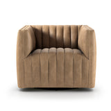 Featuring Augustine Swivel Chair - Palermo Drift by Four Hands at Amethyst Home. A modern take on the classic library chair, neutral seating in top-grain leather adopts dramatic channeling for trend-forward texture and sumptuous sit. A 360-swivel delivers appeal from every angle.
Overall Dimensions: 32"W x 34"L x 26.50"HSeat Depth: 23"Seat Height: 17"Arm Heig. Amethyst Home provides interior design, new home construction design consulting, vintage area rugs, and lighting in the Houston metro area.