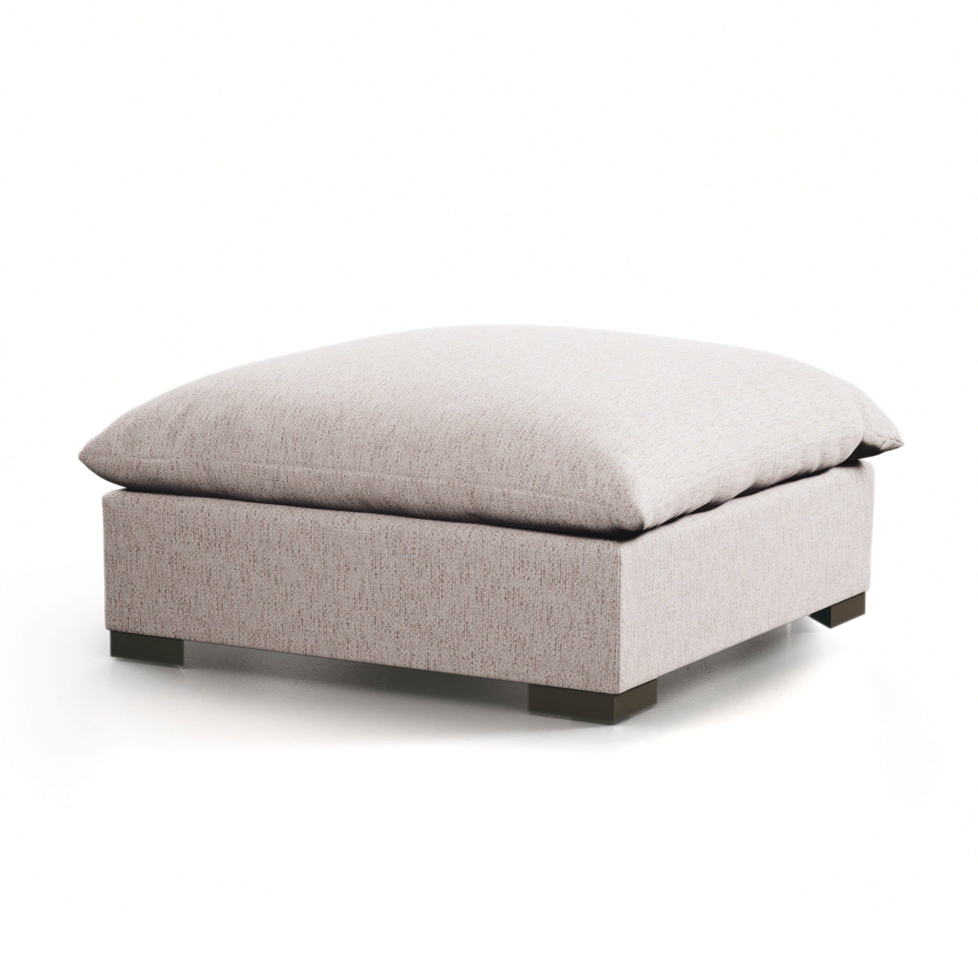 Featuring Westwood Sectional Pieces - Bayside Pebble by Four Hands at Amethyst Home. Meet the ultimate modular lounger. Knife edge cushioning is upholstered in a stone-colored high-performance fabric, perfect for modern living. Ottoman piece to matching sectional. Performance fabrics are specially created to withstand spills, stains, high traffic and wear,. Amethyst Home provides interior design, new home construction design consulting, vintage area rugs, and lighting in the Alpharetta metro area.