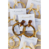 Dark Brown Bamboo Statement Drop Earrings