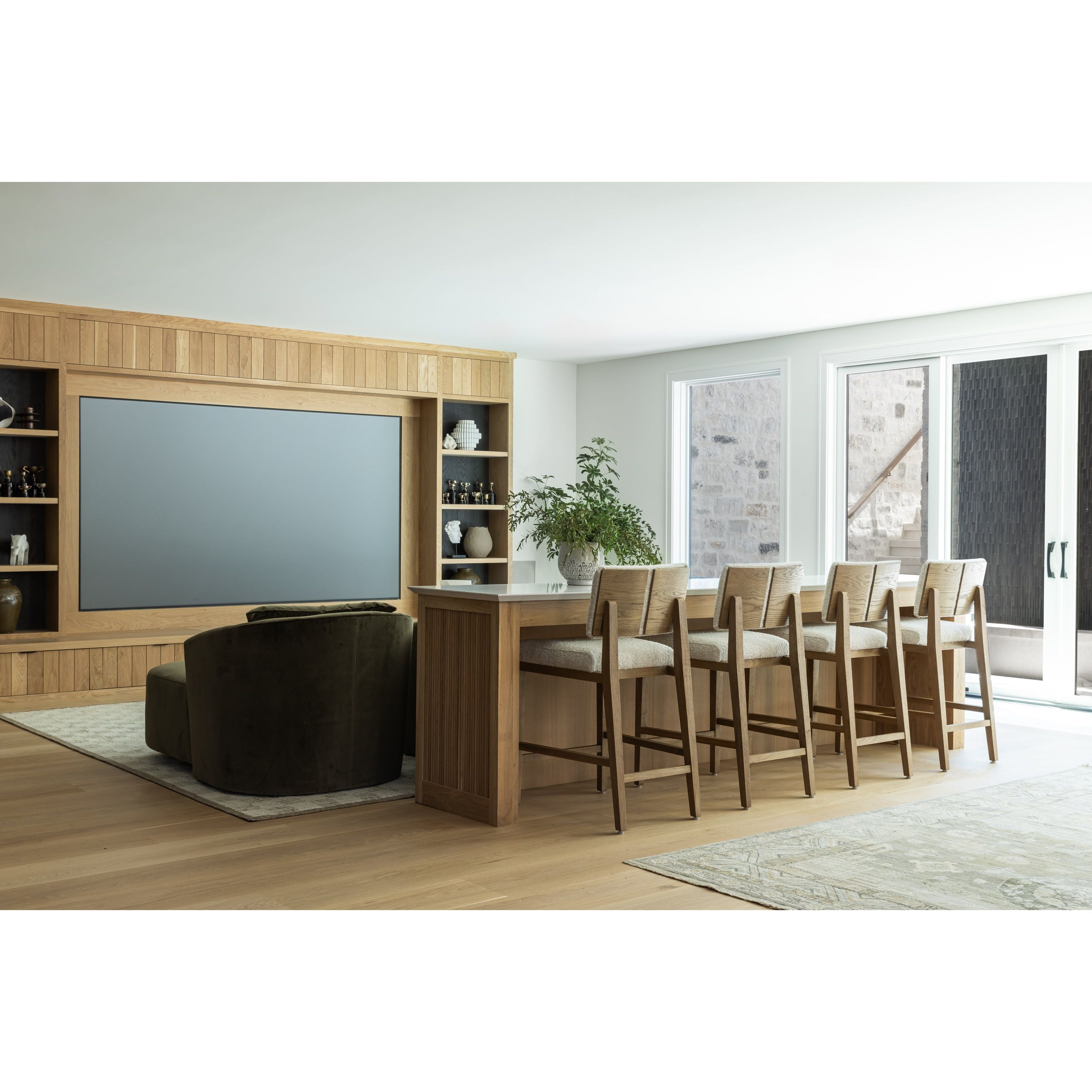 Featuring Charles Somerton Ash Counter Stool by Four Hands at Amethyst Home. This stool is all about the textile -- gorgeous French inspired boucle with a cool toned oak base.  Gorgeous back detail makes this Charles stool attractive from all angles.
Overall Dimensions: 25.5" L x 20.75 " W x 39.5" HClearance from Floor 16.75"Distance between Legs (Front to . Amethyst Home provides interior design, new home construction design consulting, vintage area rugs, and lighting in the San Diego metro area.