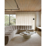 Featuring N701 Ecru 90° Round Corner Modular Sofa Piece by Ethnicraft at Amethyst Home. The N701 sofa is an inviting design that oozes comfort and relaxation. By combining the different modules and sizes, you have unlimited possibilities when it comes to creating your own unique setting.Weight : 54 lbs Dimensions: 47.5" W x 47.5" L x 30" H.  Amethyst Home provides interior design, new home construction design consulting, vintage area rugs, and lighting in the Los Angeles metro area.