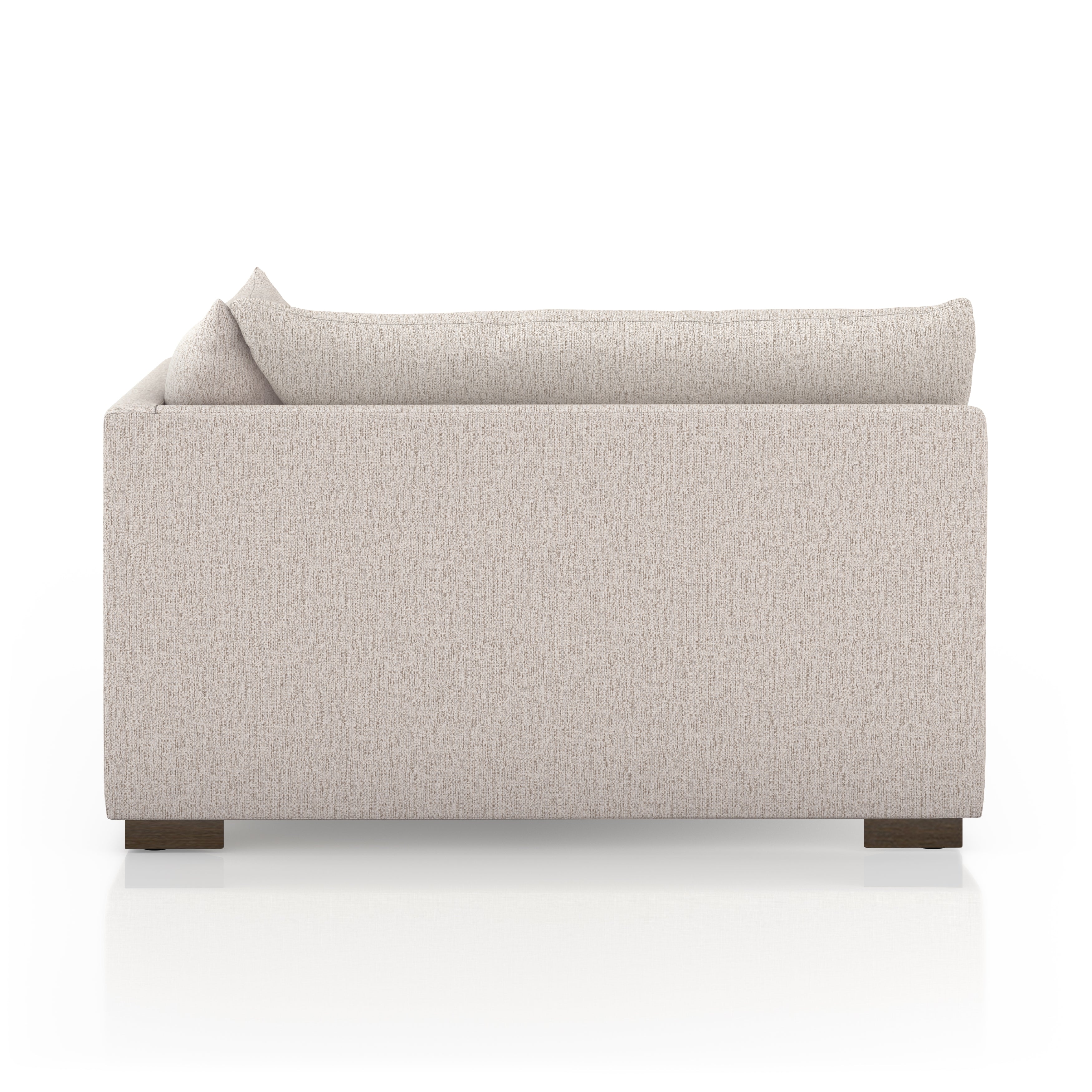 Featuring Westwood Sectional Pieces - Bayside Pebble by Four Hands at Amethyst Home. Meet the ultimate modular lounger. Knife edge cushioning is upholstered in a stone-colored high-performance fabric, perfect for modern living. Ottoman piece to matching sectional. Performance fabrics are specially created to withstand spills, stains, high traffic and wear, en. Amethyst Home provides interior design, new home construction design consulting, vintage area rugs, and lighting in the Austin metro area.