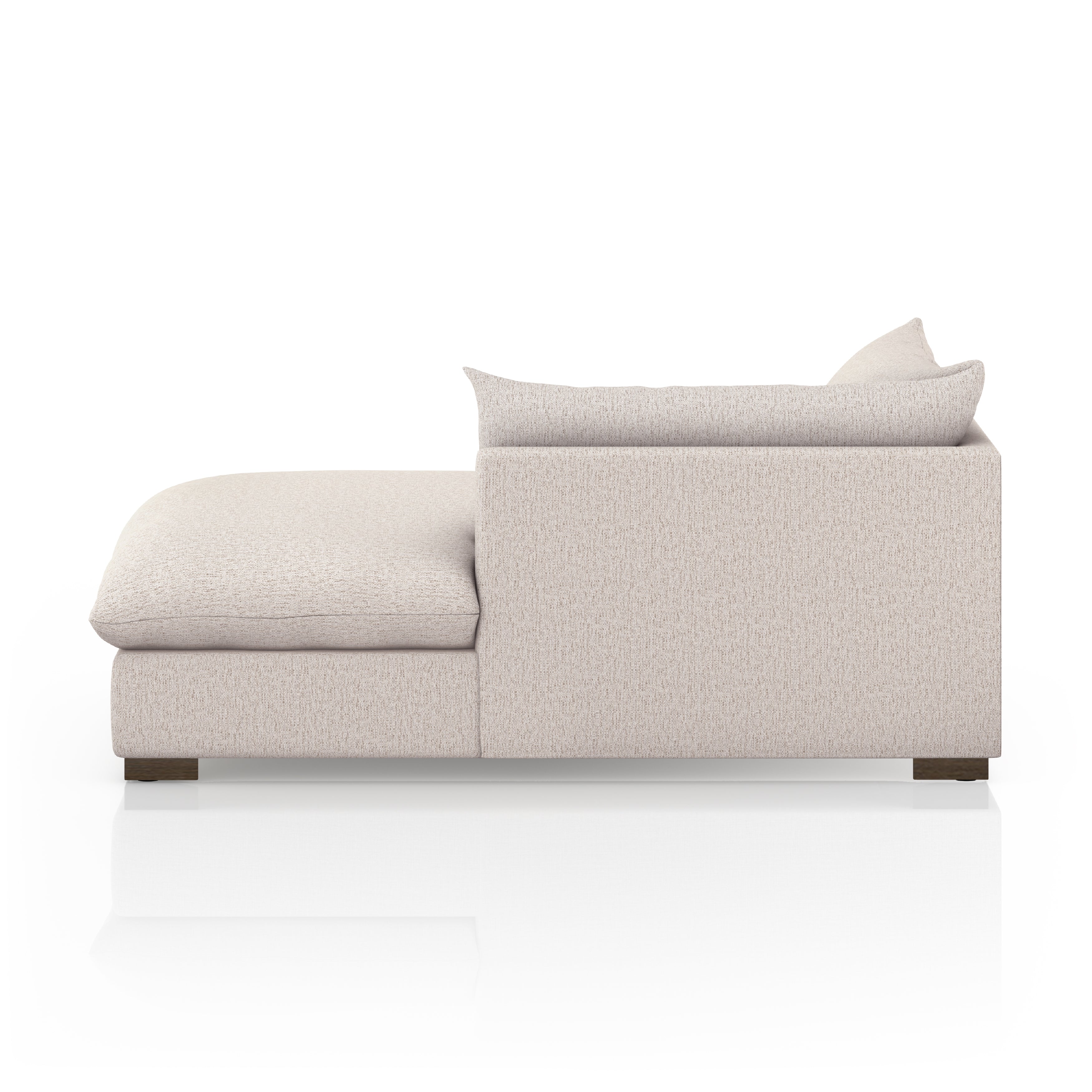 Featuring Westwood Sectional Pieces - Bayside Pebble by Four Hands at Amethyst Home. Meet the ultimate modular lounger. Knife edge cushioning is upholstered in a stone-colored high-performance fabric, perfect for modern living. Ottoman piece to matching sectional. Performance fabrics are specially created to withstand spills, stains, high traffic and w. Amethyst Home provides interior design, new home construction design consulting, vintage area rugs, and lighting in the Newport Beach metro area.