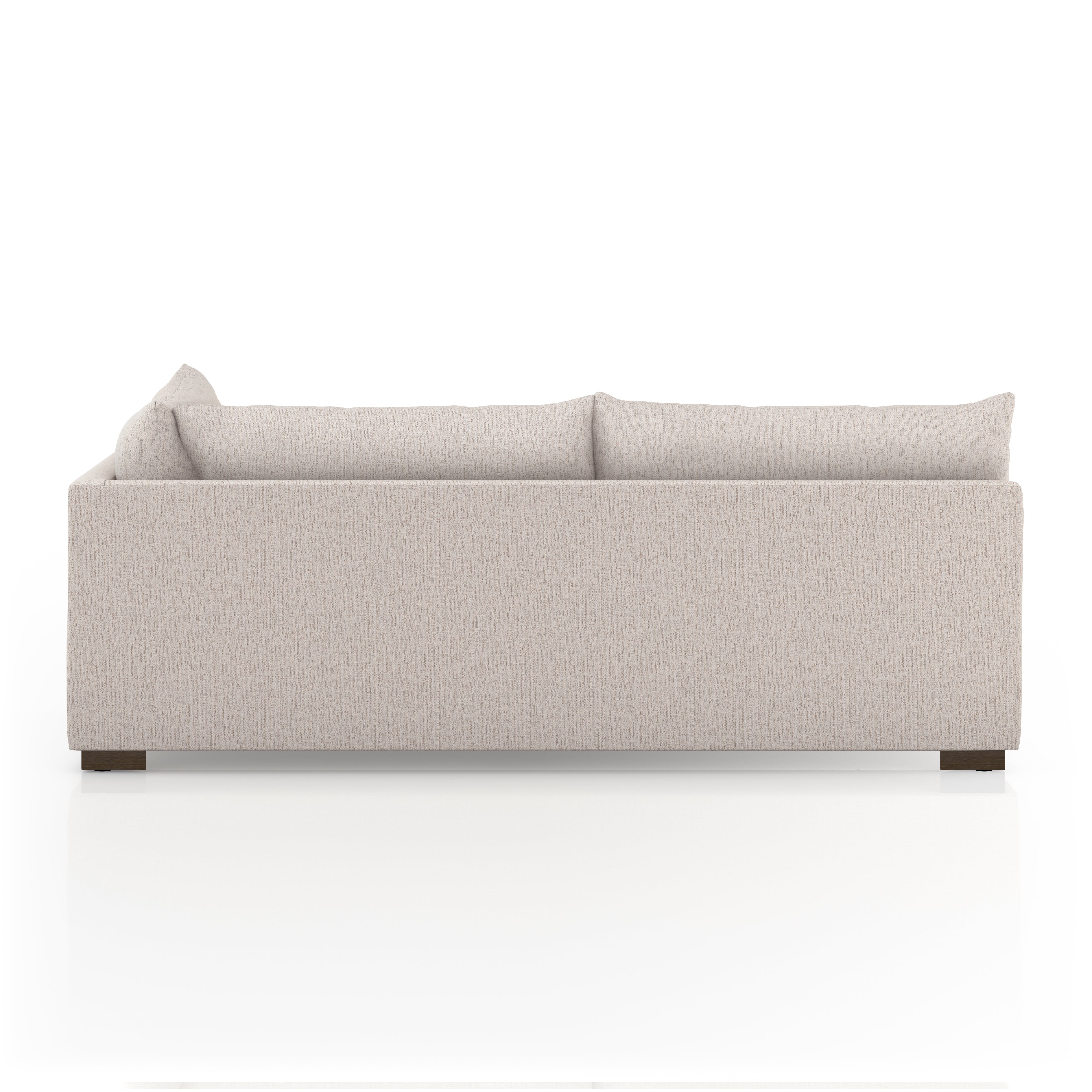 Featuring Westwood Sectional Pieces - Bayside Pebble by Four Hands at Amethyst Home. Meet the ultimate modular lounger. Knife edge cushioning is upholstered in a stone-colored high-performance fabric, perfect for modern living. Ottoman piece to matching sectional. Performance fabrics are specially created to withstand spills, stains, high traffic and wear, . Amethyst Home provides interior design, new home construction design consulting, vintage area rugs, and lighting in the Monterey metro area.