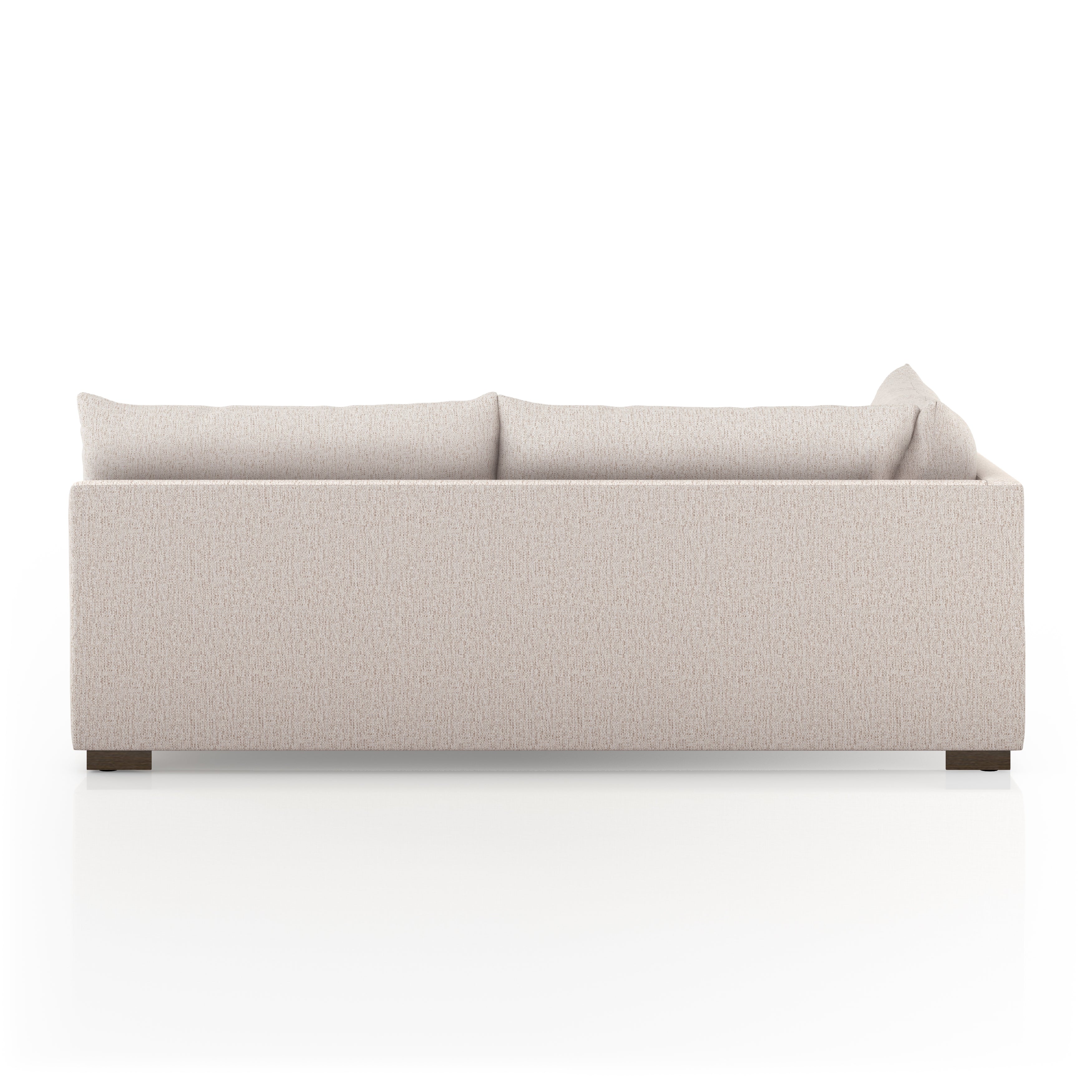 Featuring Westwood Sectional Pieces - Bayside Pebble by Four Hands at Amethyst Home. Meet the ultimate modular lounger. Knife edge cushioning is upholstered in a stone-colored high-performance fabric, perfect for modern living. Ottoman piece to matching sectional. Performance fabrics are specially created to withstand spills, stains, high traffic and wear,. Amethyst Home provides interior design, new home construction design consulting, vintage area rugs, and lighting in the Calabasas metro area.