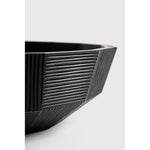 Featuring Mahogany Hand-Carved Striped Bowl by Ethnicraft at Amethyst Home. Both functional and decorative, this bowl will delicately accessorise your dining and kitchen space. Each piece is created by our Javanese carvers and turners, carrying the story of our skilled artisans into your home.
Dimentions: 16"d x 16"w x 6"h
Finish : VarnishedMain Material .  Amethyst Home provides interior design, new home construction design consulting, vintage area rugs, and lighting in the Washington metro area.
