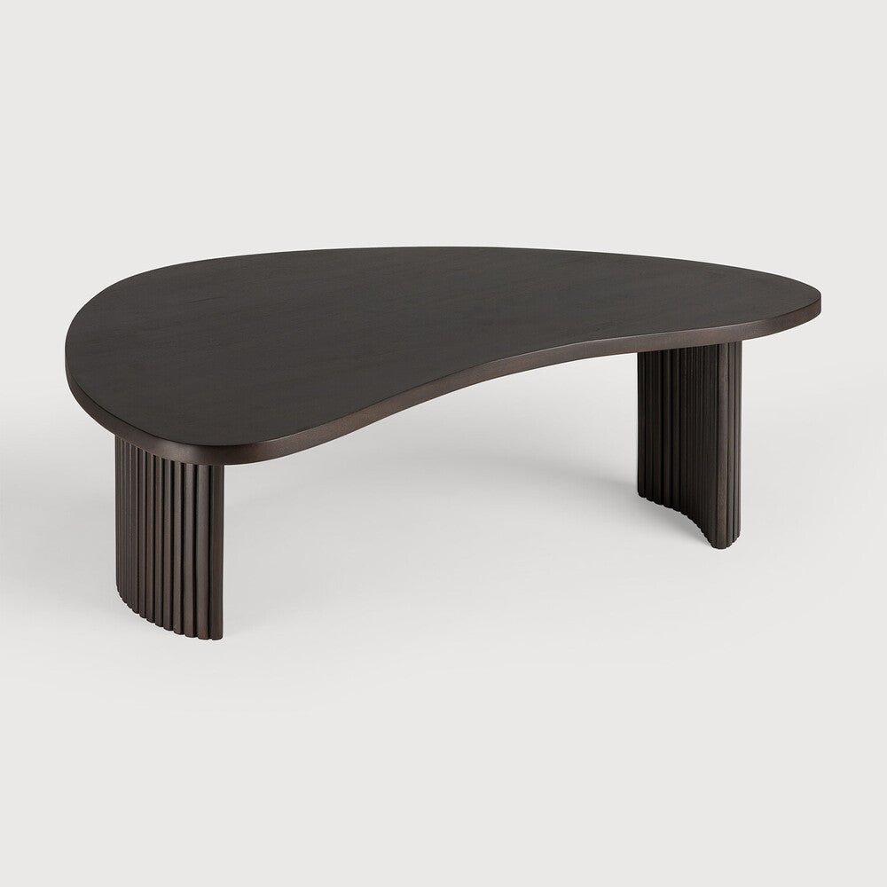 Featuring Mahogany Boomerang Coffee Table - Small by Ethnicraft at Amethyst Home. Playful, pebble shapes set on a beautiful, folded, base. The Boomerang coffee table is a fantastic and well-proportioned addition to any space. Configured with the two sizes together, or as a stand-alone, this design is sure to capture attention.
Dimensions: 33.5" x 30.5" x.  Amethyst Home provides interior design, new home construction design consulting, vintage area rugs, and lighting in the Kansas City metro area.