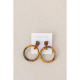 Dark Brown Bamboo Statement Drop Earrings