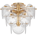 Featuring Loire Medium Tiered Flush Mount by Visual Comfort at Amethyst Home. The Loire by AERIN evokes mid-century Italian elegance while adding modern updates in design and finishes. The fluid and dynamic silhouettes cascade and inspire through the distinctive glow of light softly filtered through hand-blown white strié glass discs. Larger pieces can.  Amethyst Home provides interior design, new home construction design consulting, vintage area rugs, and lighting in the Laguna Beach metro area.