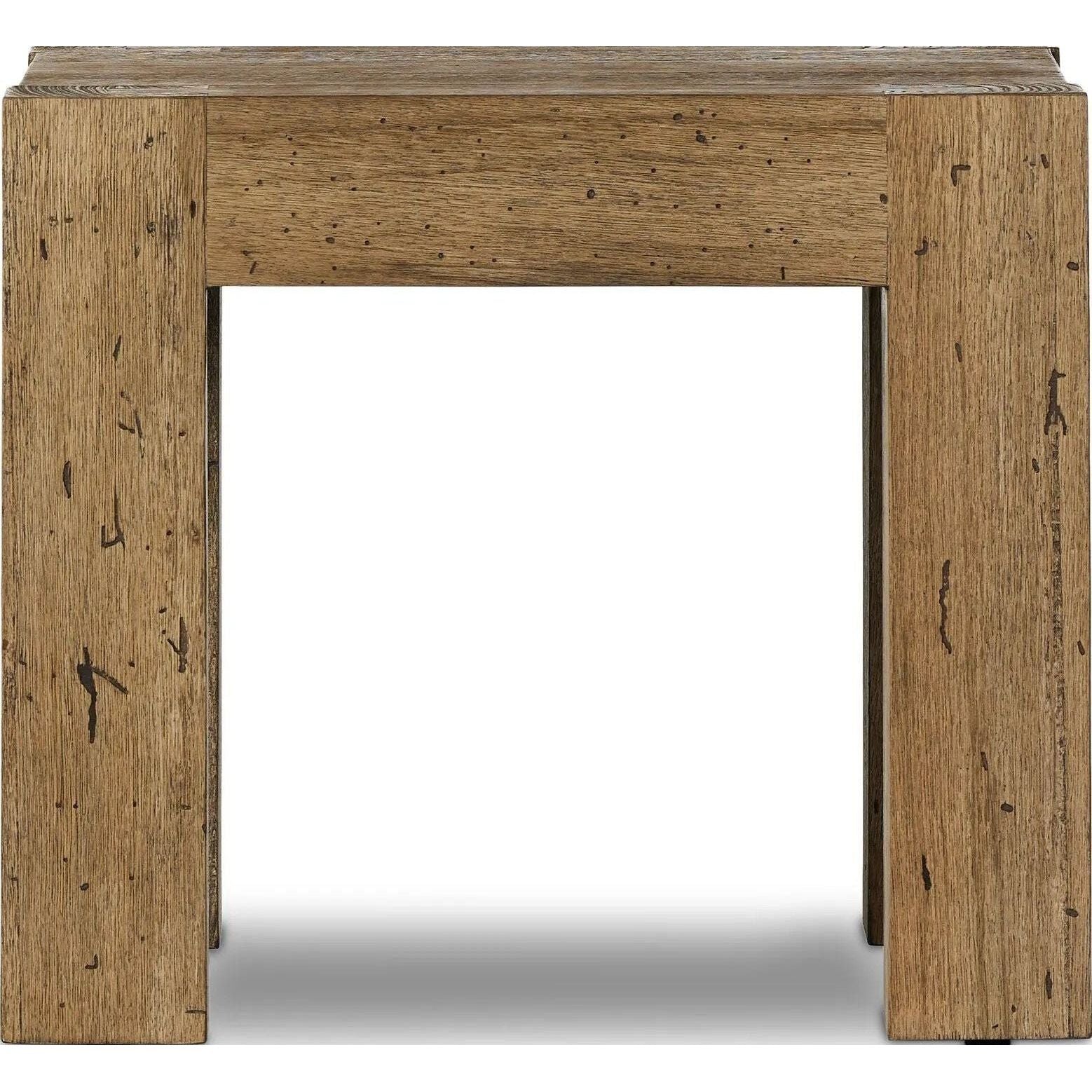 Featuring Abaso Rustic Wormwood Oak  End Table by Four Hands at Amethyst Home. Made from thick-cut oak veneer with a faux rustic finish made to emulate wormwood, this end table features chunky squared legs and dovetail joinery detailing.
Overall Dimensions: 22.5" L x 22.5 " W x 20.0" H
Materials: Thick Oak Veneer, Engineered HardwoodWeight: 39.86 lbs. Amethyst Home provides interior design, new home construction design consulting, vintage area rugs, and lighting in the Nashville metro area.