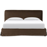 Featuring Aidan Brussels Coffee Slipcover Bed by Four Hands at Amethyst Home. Dreamy European style slipcovered bed in a thick Belgian linen.  Low profile and timeless appeal.
Durable and soft to the touch, Libeco-sourced linens and linen blends are artisan-made without toxic chemicals. Slipcovered styles are fully removable and machine-washable for easy care.
King: Overall Di. Amethyst Home provides interior design, new construction, custom furniture and area rugs in the Salt Lake City metro area