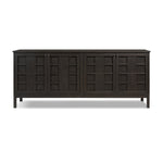 Featuring Alessio Smoked Black Sideboard by Four Hands at Amethyst Home. A smoked black finish plays up natural wood grain, while grid-like patterned doors bring dimension to clean lines. Interior shelving awaits storage of serveware, table linens and more.Overall Dimensions: 82.00"w x 20.00"d x 34.75"hWeight : 203.93 lbsMaterials : Solid Oak, Thick Oak Veneer. Amethyst Home provides interior design, new construction, custom furniture, and area rugs in the Park City metro area
