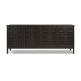 Featuring Alessio Smoked Black Sideboard by Four Hands at Amethyst Home. A smoked black finish plays up natural wood grain, while grid-like patterned doors bring dimension to clean lines. Interior shelving awaits storage of serveware, table linens and more.Overall Dimensions: 82.00"w x 20.00"d x 34.75"hWeight : 203.93 lbsMaterials : Solid Oak, Thick Oak Veneer. Amethyst Home provides interior design, new construction, custom furniture, and area rugs in the Park City metro area