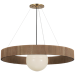 Featuring Arena 42" Ring and Globe Chandelier Hand-Rubbed Antique Brass and Natural Oak by Visual Comfort at Amethyst Home. Experience the ultimate in luxury lighting with our Arena 42" Ring and Globe Chandelier. Handcrafted with a stunning hand-rubbed antique brass finish and natural oak accents, this chandelier is a statement piece that will elevate any space. Complete with ready. Amethyst Home provides interior design, new construction, custom furniture, and area rugs in the Monterey metro area