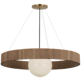 Featuring Arena 42" Ring and Globe Chandelier Hand-Rubbed Antique Brass and Natural Oak by Visual Comfort at Amethyst Home. Experience the ultimate in luxury lighting with our Arena 42" Ring and Globe Chandelier. Handcrafted with a stunning hand-rubbed antique brass finish and natural oak accents, this chandelier is a statement piece that will elevate any space. Complete with ready. Amethyst Home provides interior design, new construction, custom furniture, and area rugs in the Monterey metro area