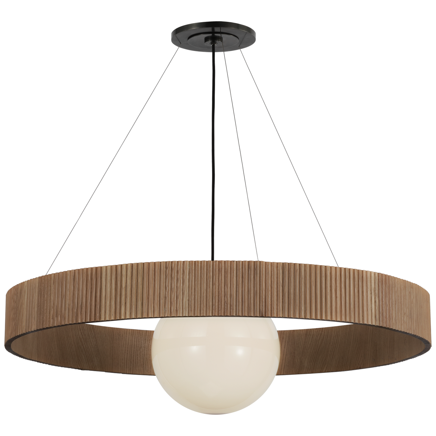 Featuring Arena 42" Ring and Globe Chandelier Hand-Rubbed Antique Brass and Natural Oak by Visual Comfort at Amethyst Home. Experience the ultimate in luxury lighting with our Arena 42" Ring and Globe Chandelier. Handcrafted with a stunning hand-rubbed antique brass finish and natural oak accents, this chandelier is a statement piece that will elevate any space. Complete with . Amethyst Home provides interior design, new construction, custom furniture, and area rugs in the Newport Beach metro area