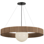 Featuring Arena 42" Ring and Globe Chandelier Hand-Rubbed Antique Brass and Natural Oak by Visual Comfort at Amethyst Home. Experience the ultimate in luxury lighting with our Arena 42" Ring and Globe Chandelier. Handcrafted with a stunning hand-rubbed antique brass finish and natural oak accents, this chandelier is a statement piece that will elevate any space. Complete with . Amethyst Home provides interior design, new construction, custom furniture, and area rugs in the Newport Beach metro area