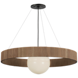 Featuring Arena 42" Ring and Globe Chandelier Hand-Rubbed Antique Brass and Natural Oak by Visual Comfort at Amethyst Home. Experience the ultimate in luxury lighting with our Arena 42" Ring and Globe Chandelier. Handcrafted with a stunning hand-rubbed antique brass finish and natural oak accents, this chandelier is a statement piece that will elevate any space. Complete with . Amethyst Home provides interior design, new construction, custom furniture, and area rugs in the Newport Beach metro area