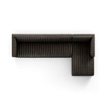 Featuring Augustine Deacon Wolf 2-Piece Sectional by Four Hands at Amethyst Home. A dramatically channeled sofa wrapped in a dark top-grain leather creates a mature, clean look inspired by modern menswear. Two-piece sectional with right arm-facing chaise, perfectly sized for smaller spaces.Left ChaiseOverall Dimensions: 126.00"w x 64.00"d x 26.50"hWeight: 189.59 lbsRight ChaiseOve. Amethyst Home provides interior design, new construction, custom furniture, and area rugs in the Calabasas metro area