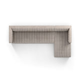 Featuring Augustine Orly Natural 2-Piece Sectional by Four Hands at Amethyst Home. A dramatically channeled sofa with textural grey upholstery offers a crisp, clean look inspired by modern menswear. Two-piece sectional with right arm-facing chaise, sized for larger spaces.Left ChaiseOverall Dimensions: 126.00"w x 64.00"d x 26.50"hWeight: 189.59 lbsRight ChaiseOverall Dimensions: 12. Amethyst Home provides interior design, new construction, custom furniture, and area rugs in the Monterey metro area