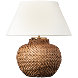 Featuring Avedon 11" Cordless Natural Rattan Accent Lamp by Visual Comfort at Amethyst Home. Illuminate any space with the Avedon 11" Cordless Natural Rattan Accent Lamp. This wireless lamp is both stylish and functional, adding a natural touch to any room. With its cordless design, enjoy the convenience of placing the lamp wherever you need it without the hassle of cords. Per. Amethyst Home provides interior design, new construction, custom furniture, and area rugs in the Newport Beach metro area