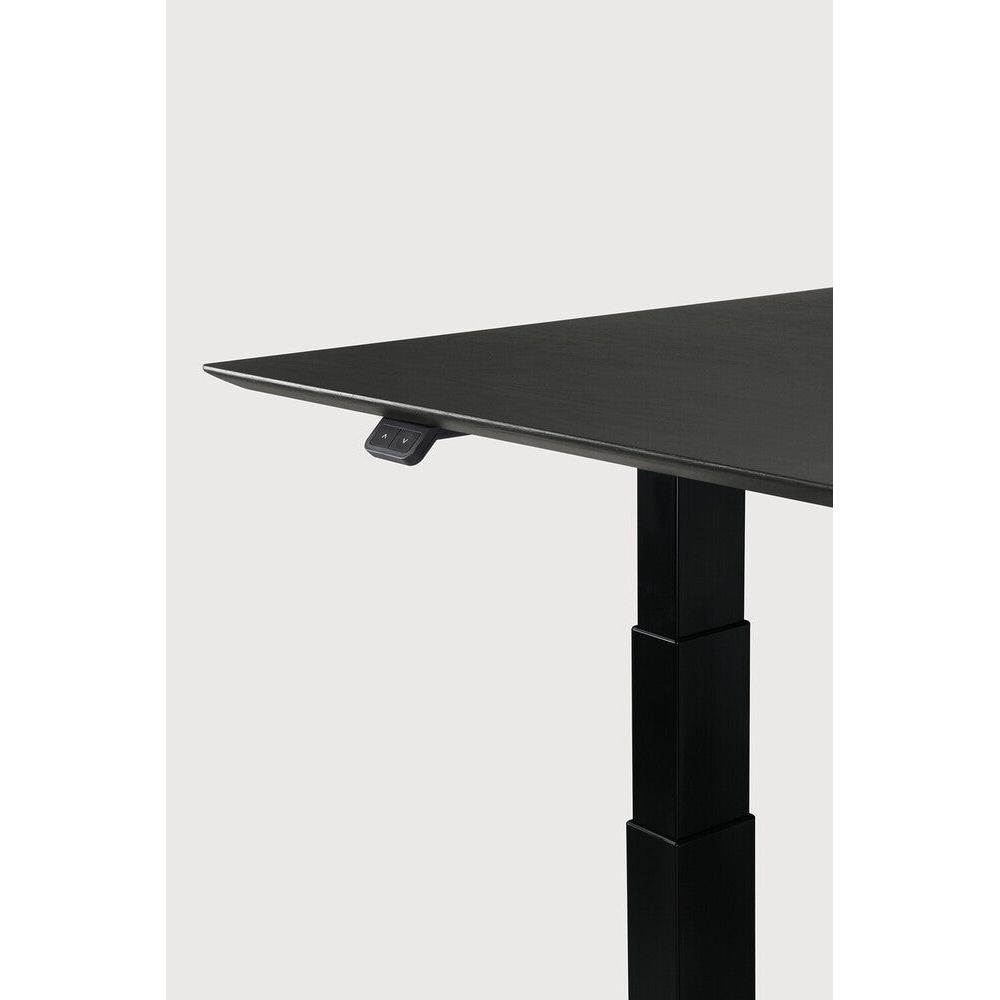 Featuring Bok Black Us Oak Black Adjustable Desk by Ethnicraft at Amethyst Home. The Bok adjustable desk was designed with the importance of health and good posture in mind. The motorised system in its legs allows the tabletop to be elevated to the height of your liking. That way, you can easily switch between sitting and standing throughout the workday. Choose between white or bl. Amethyst Home provides interior design, new construction, custom furniture, and area rugs in the San Diego metro area