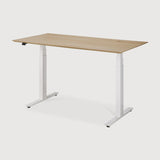 Featuring Bok White Us Oak Adjustable Desk by Ethnicraft at Amethyst Home. The Bok adjustable desk was designed with the importance of health and good posture in mind. The motorised system in its legs allows the tabletop to be elevated to the height of your liking. That way, you can easily switch between sitting and standing throughout the workday. Choose between white or blac. Amethyst Home provides interior design, new construction, custom furniture, and area rugs in the Newport Beach metro area