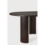 Featuring Boomerang Mahogany Dark Brown Desk by Ethnicraft at Amethyst Home. Inspired by shapes found in nature, the Boomerang collection features a playful, pebble top set on curved legs with a stacked, wood stick effect. The Boomerang desk is a statement piece for any workspace with its organic, eye-catching design unique for the office.Weight : 91 lbs Dimensions: 39.5" W x 79" L . Amethyst Home provides interior design, new construction, custom furniture, and area rugs in the Houston metro area