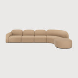 Featuring Bulky Light Sepia Semi-Circle Right Modular Sofa Set by Ethnicraft at Amethyst Home. The Bulky celebrates simplicity and versatility in one cohesive form. Its mono-volume design, softened by rounded corners and accentuated with subtle stitching details, lends understated elegance to any space. The clean silhouette pairs with luxurious upholstery and thoughtful contours to p. Amethyst Home provides interior design, new construction, custom furniture, and area rugs in the Dallas metro area