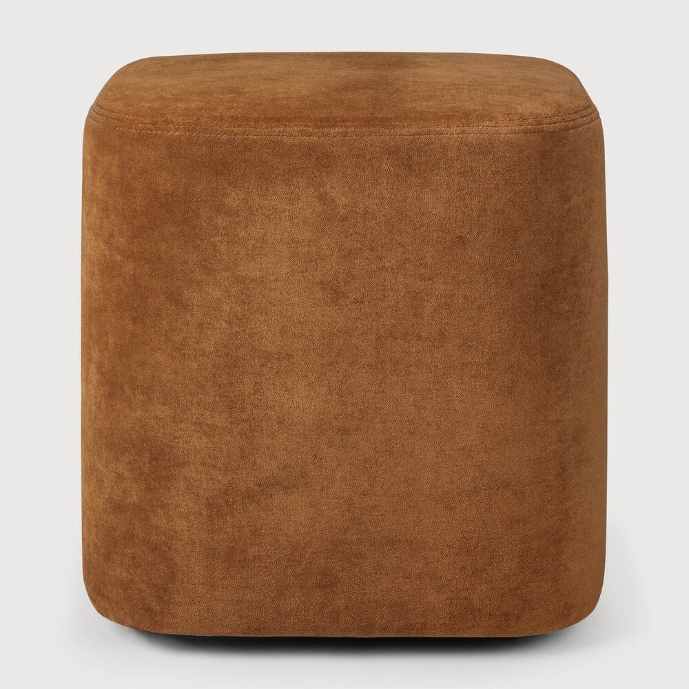 Featuring Cube Cinnamon Pouf by Ethnicraft at Amethyst Home. Elegant style comes with the Cube pouf. Comfortable and sturdy, the Cube is durably crafted using Italian textiles. Warm and timeless tones combine perfectly with other materials to bring a refined yet relaxed aesthetic in modern breakout spaces.Weight : 17 lbDimensions: 17.5 in W  x 17.5 in L x 17 in HAdjustable Feet : N. Amethyst Home provides interior design, new construction, custom furniture, and area rugs in the Portland metro area
