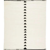 Featuring Desouk Vendace Rug by Jaipur Living at Amethyst Home. The Desouk collection melds modern allure with the global vibes of Morocco. The Vendace hand-knotted rug showcases a geometric linear pattern with contrasting black and cream tones. This handcrafted rug boasts plush, cut wool pile that pairs beautifully with braided tassel details. Perfect for adding warmth to cozy bedrooms and sit. Amethyst Home provides interior design services, furniture, rugs, and lighting in the Omaha metro area.