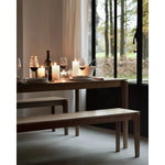 Featuring Bok Teak Bench by Ethnicraft at Amethyst Home. Reminiscent of a goat's curved horns, the Bok collection combines sculptural elegance and contemporary crafting into a graceful and airy form. The Bok bench will pair perfectly with the Bok dining table. But also, as a stand-alone against a wall, in a hallway, or at the end of a bed.Adjustable Feet : N. Amethyst Home provides interior design, new home construction design consulting, vintage area rugs, and lighting in the Monterey metro area.