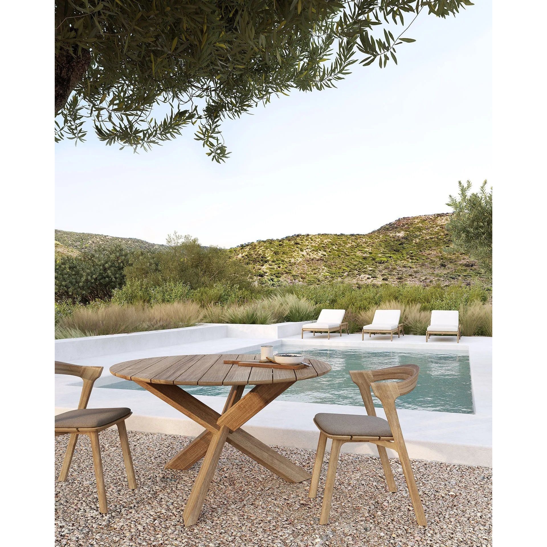 Featuring Circle Outdoor Dining Table by Ethnicraft at Amethyst Home. Our Circle dining table is all about inspiring your loved ones to spend a little more time at the table. Its solid legs intertwine in perfect balance, while the adapted grooved design makes outdoor life a simple pleasure.
Dimensions: 54"d x 54"w x 30"h
Floor Protector : YesMain Material :. Amethyst Home provides interior design, new home construction design consulting, vintage area rugs, and lighting in the Park City metro area.
