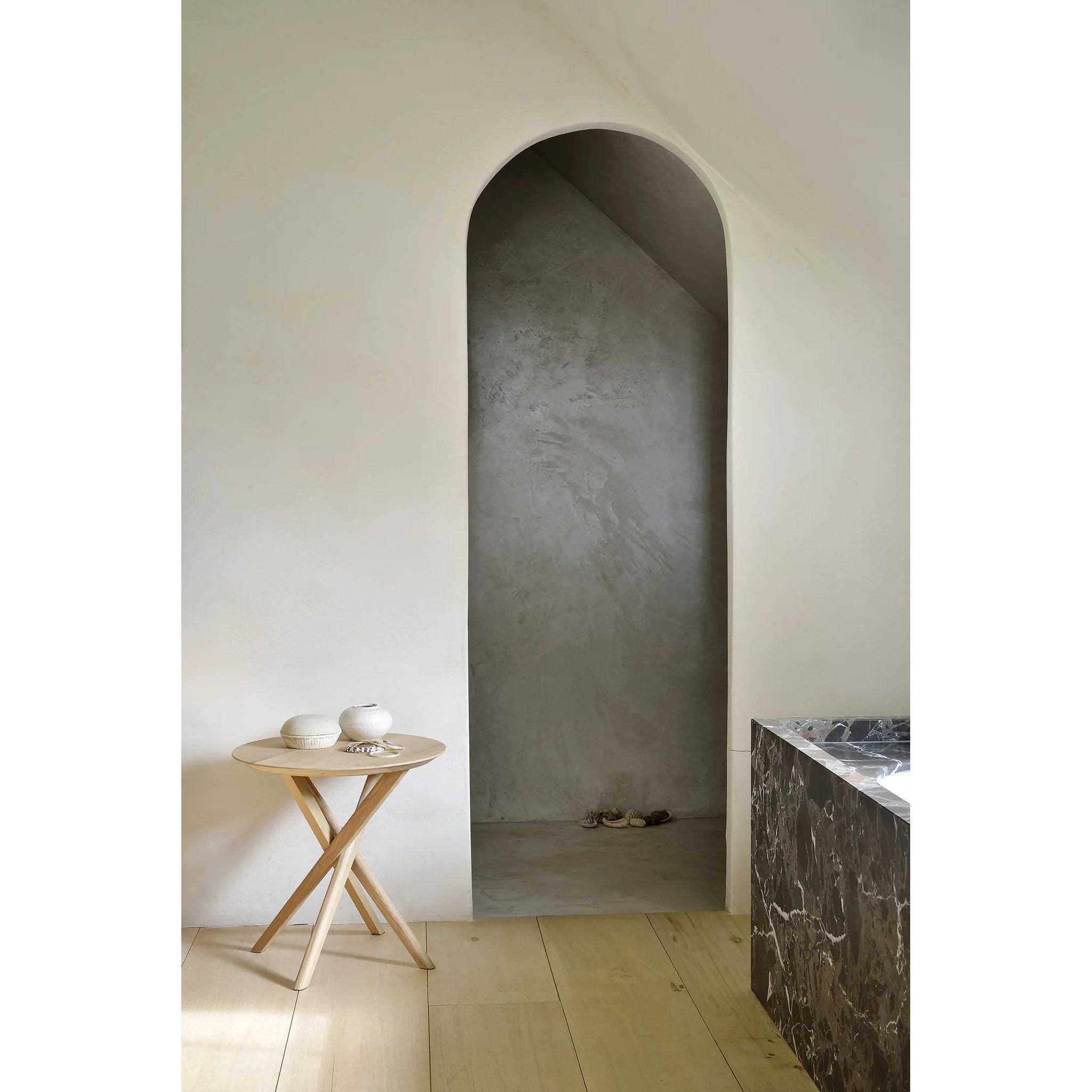 Featuring Oak Mikado Side Table by Ethnicraft at Amethyst Home. Designed by Alain van Havre, this Oak Mikado Side Table brings a unique sense of balance and symmetry to any space. Place on the side of your favorite sofa or accent chair to complete the look! 
Dimensions: 20"w x 20"d x 20"h 
Material: Oak Finish: Oiled
For regular dusting use a dry cloth. For cle. Amethyst Home provides interior design, new home construction design consulting, vintage area rugs, and lighting in the Omaha metro area.