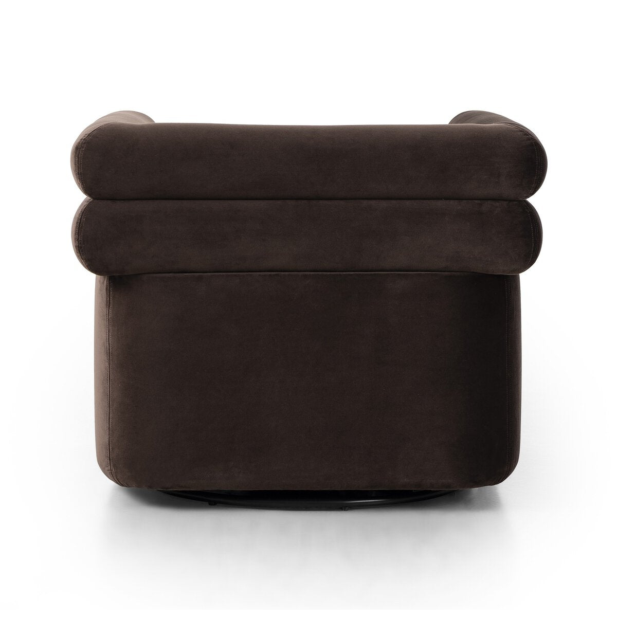 Featuring Evie Surrey Cocoa Swivel Chair by Four Hands at Amethyst Home. Atop a 360-degree swivel, cleanly shaped seating is upholstered in cognac-colored top-grain leather.Overall Dimensions: 32.25"w x 30.00"d x 26.75"hWeight : 87.08 lbsMaterials : 76.8% Cotton, 23.2% Polyester, Poplar Plywood, 100% Polyester. Amethyst Home provides interior design, new construction, custom furniture, and area rugs in the Portland metro area