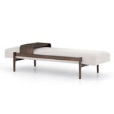 Featuring Fawkes Brunswick Pebble Bench by Four Hands at Amethyst Home. A uniquely modern statement piece inspired by the functional mid-century-style telephone bench, textural white-grey seating features a sliding tray of solid beechwood – the perfect place for a favorite book or cocktail. Great in the entryway or living room.Overall Dimensions: 78.75"w x 28.00"d x 20.00"hWeight : . Amethyst Home provides interior design, new construction, custom furniture, and area rugs in the Seattle metro area