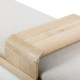 Featuring Fawkes Savoy Parchment Bench by Four Hands at Amethyst Home. A uniquely modern statement piece inspired by the functional mid-century-style telephone bench, neutral poly/linen-blend seating features a sliding tray of white-washed oak – the perfect place for a favorite book or cocktail. Great in the entryway or living room.Size: 78.75"w x 28"d x 20"hWeight : 59.72 lbs. Amethyst Home provides interior design, new construction, custom furniture, and area rugs in the Dallas metro area