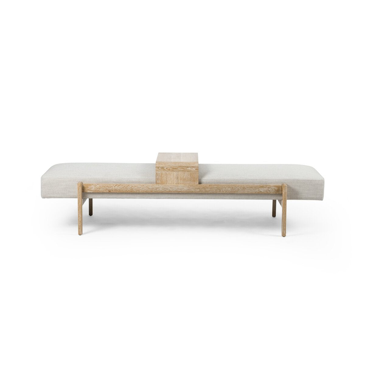 Featuring Fawkes Savoy Parchment Bench by Four Hands at Amethyst Home. A uniquely modern statement piece inspired by the functional mid-century-style telephone bench, neutral poly/linen-blend seating features a sliding tray of white-washed oak – the perfect place for a favorite book or cocktail. Great in the entryway or living room.Size: 78.75"w x 28"d x 20"hWeight : 59.72 lbs. Amethyst Home provides interior design, new construction, custom furniture, and area rugs in the Scottsdale metro area