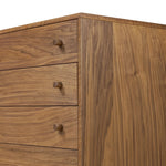 Featuring Arturo Natural Walnut Veneer Chest by Four Hands at Amethyst Home. Inspired by campaign-style furniture of the 1800s — packable pieces first designed for traveling military use — a simply shaped chest of natural walnut features a subtly inset top and rounded legs, finished with wooden hardware. This item has been modified to comply with the STURD. Amethyst Home provides interior design, new home construction design consulting, vintage area rugs, and lighting in the Alpharetta metro area.