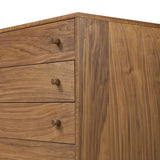 Featuring Arturo Natural Walnut Veneer Chest by Four Hands at Amethyst Home. Inspired by campaign-style furniture of the 1800s — packable pieces first designed for traveling military use — a simply shaped chest of natural walnut features a subtly inset top and rounded legs, finished with wooden hardware. This item has been modified to comply with the STURD. Amethyst Home provides interior design, new home construction design consulting, vintage area rugs, and lighting in the Alpharetta metro area.