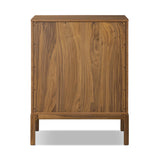 Featuring Arturo Natural Walnut Veneer Chest by Four Hands at Amethyst Home. Inspired by campaign-style furniture of the 1800s — packable pieces first designed for traveling military use — a simply shaped chest of natural walnut features a subtly inset top and rounded legs, finished with wooden hardware. This item has been modified to comply with the STU. Amethyst Home provides interior design, new home construction design consulting, vintage area rugs, and lighting in the Laguna Beach metro area.