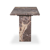 Featuring Arum Merlot Marble Desk by Four Hands at Amethyst Home. Made entirely from solid marble, a stately, sculptural desk makes a major style statement.Overall Dimensions: 60.00"w x 30.00"d x 30.00"hWeight : 257.60 lbsMaterials: Solid Marble. Amethyst Home provides interior design, new home construction design consulting, vintage area rugs, and lighting in the Washington metro area.