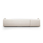 Featuring Augustine Dover Crescent 2-Piece Sectional by Four Hands at Amethyst Home. A dramatically channeled sofa with white linen-blend upholstery offers a crisp, clean look and sumptuous sit. Two-piece sectional with right arm-facing chaise, sized for larger spaces.Left ChaiseOverall Dimensions: 126.00"w x 64.00"d x 26.50"hWeight: 189.59 lbsRight Ch. Amethyst Home provides interior design, new home construction design consulting, vintage area rugs, and lighting in the Salt Lake City metro area.