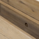 Create extra storage space wherever it's needed. This oak storage bench doubles as seating with its removable cushion upholstered in a neutral performance fabric. A scooped base lightens the look. Performance fabrics are specially created to withstand spills, stains, high traffic and wear, ensuring long-term comfort and unmatched durability Amethyst Home provides interior design, new home construction design consulting, vintage area rugs, and lighting in the Newport Beach metro area.