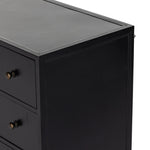 Featuring Belmont Black 12 Drawer Dresser by Four Hands at Amethyst Home. Industrial-inspired, black-finished iron forms a wide and roomy twelve-drawer dresser, with bronzed knobs for contrast.Overall Dimensions: 85.00"w x 19.75"d x 38.50"hWeight : 401.24 lbsMaterials : Iron. Amethyst Home provides interior design, new home construction design consulting, vintage area rugs, and lighting in the Kansas City metro area.