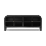 Bring a classic look to media storage with a console of black-finished iron, featuring simple bronzed hardware. Rear cutouts keep cords out of sight Amethyst Home provides interior design, new home construction design consulting, vintage area rugs, and lighting in the Salt Lake City metro area.