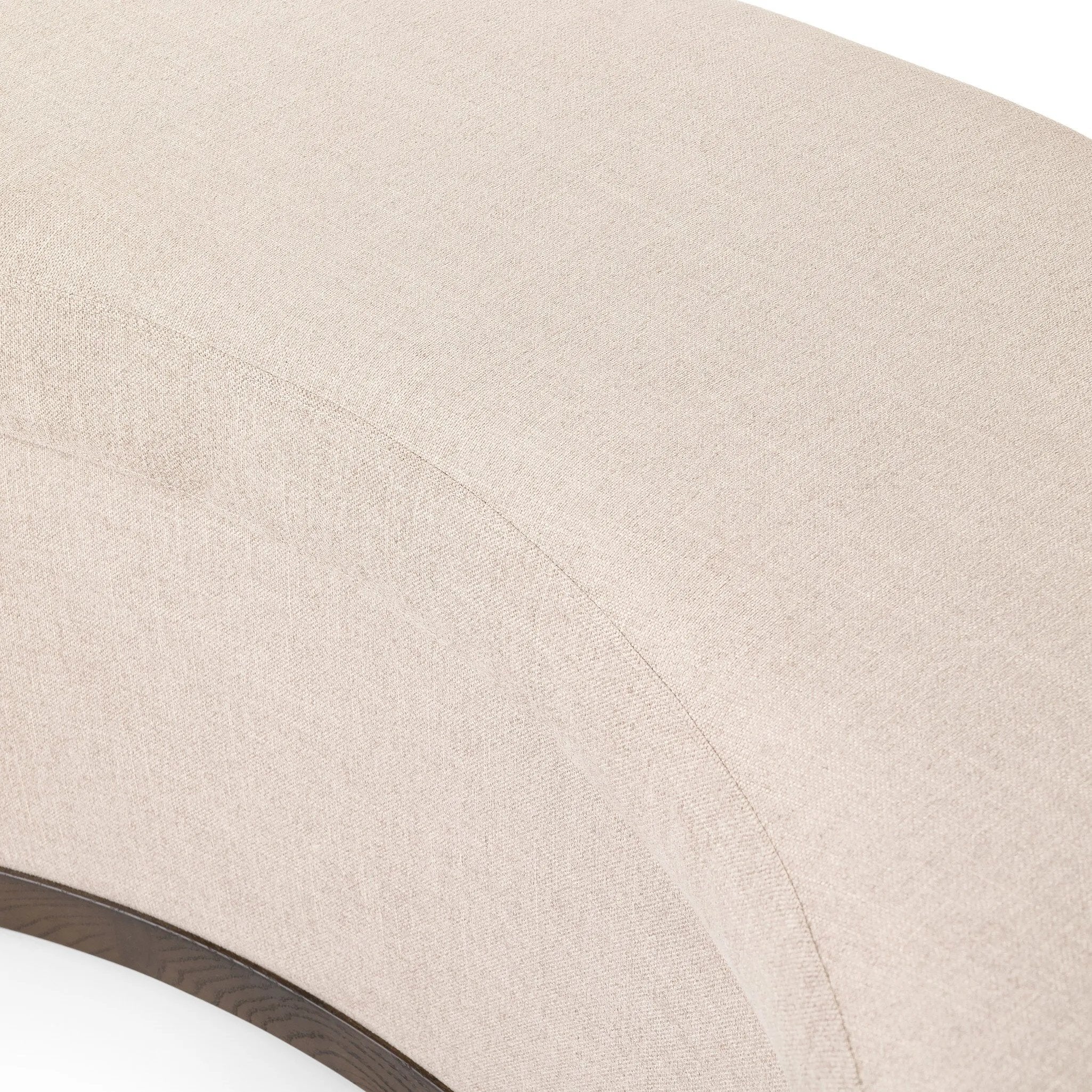 Featuring Candace Harbor Sand Dining Bench by Four Hands at Amethyst Home. Bring a tailored, timeless look to your space with shapely dining bench designed to pair with a round dining table. A burnt oak base grounds a curved frame and seat upholstered in high-performance fabric — perfect for everyday dining. Performance fabrics are specially created to wit. Amethyst Home provides interior design, new home construction design consulting, vintage area rugs, and lighting in the Des Moines metro area.