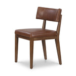 Featuring Cardell Sonoma Chestnut Dining Chair by Four Hands at Amethyst Home. Tan-finished parawood forms a curved barrel back for a shapely take on everyday dining, with top-grain leather seating that moves between styles with ease.Overall Dimensions: 24.00"w x 22.50"d x 32.50"hWeight : 16.53 lbsMaterials : Top Grain Leather, Solid Nettlewood. Amethyst Home provides interior design, new home construction design consulting, vintage area rugs, and lighting in the Nashville metro area.